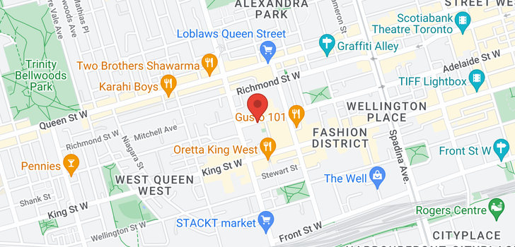 map of #1016 -525 ADELAIDE ST W